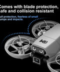 Mini Drone With Camera For Action Seekers Quad Copter With Dope Guard Propeller Design and LED lights shown close-up