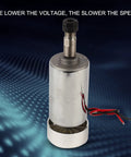 Top Pick 300W High Speed Cool Spindle Motor With Er11 Chuck For Milling And Engraving Lightweight Low Noise Unit side view with wiring.
