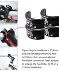 4 Pack Aluminum Alloy Bicycle Handlebar Shim Adapters Spacers 25.4mm To 31.8mm Easy Fit For MTB Road Mountain And Fixed Gear Bikes