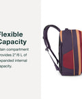 Side view of Daylite Expandable 26 Plus 6 Travel Pack Black Lightweight Durable Daypack with 6L expansion shown expanded