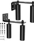 Heavy Duty Slide Gate Roller Guide With L Rear Post Steel Bracket And Sliding Gate Hardware Kit Support Assembly For Sliding Rolling Garage Wood Fence Doors 6 Inch Black 2 Pieces For Long Lasting Performance