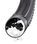 Cutaway view of self-sealing 20 inch bike tube AV32mm with Schrader valve puncture-resistant technology inside tire.