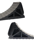 Heavy Duty Wheel Chocks With Handle 2 Pack For Campers Trailers And RVs Wide 6 Inch Footprint Grooved To Prevent Tire Slips Made From 100 Percent Recycled Rubber Easy On Easy Off
