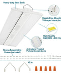 Heavy Duty Led High Bay Shop Light 300 Watt 42000 Lumens 5000k Bright White features steel body, mounting hooks, LED chips, and chains.