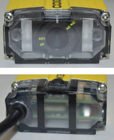 Close-up of the DM-100X Industrial Barcode Reader with Cable 5 To 24V DC Power 2.5W Scanner Controller