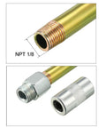 Beefed Up 1/8 NPT Grease Fitting with Metal Extension Tubes and Nozzle Zinc Plated, threaded close-up view.