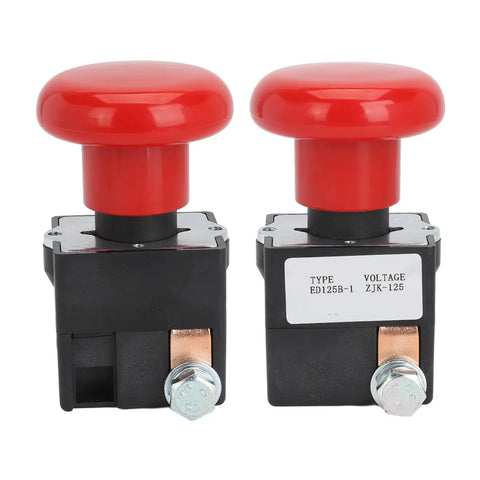 Heavy Duty Metal Emergency Stop Push Button Switch For Electric Forklift And Stacker With Instant Shut Off, red top, durable design.