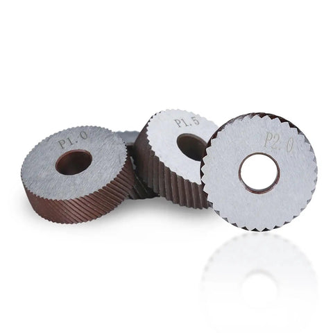 Heavy Duty Reticulated Knurling Wheel 1.8mm for Gear Shapers, shown with steel construction and ridged surfaces for precision patterning.
