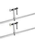 Heavy Duty Welding F Clamp 24 Inch Set With Max Jaw 24 Inch, Throat Depth Four And Three Quarters Inch, Two Steel Clamps