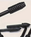 Close-up of Five Piece Rotary Burr Set For Woodworking Metal Carving And Polishing With One Quarter Inch Shank