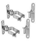 Beefy Heavy Duty Gate Hinges One Three Eighth Inch Stainless Steel Wall Mount Two Pack For Chain Link Fences And Wood Gates with bolts