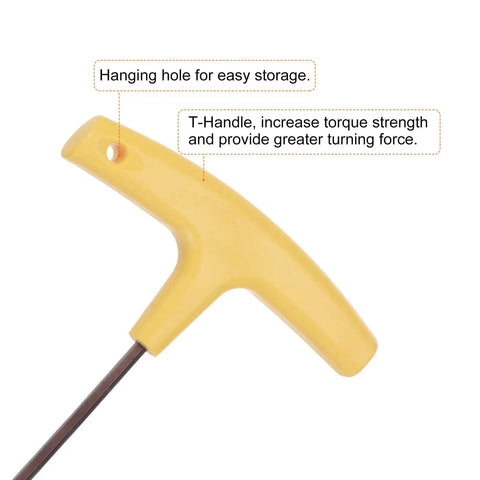 Beefy Two Pack T Handle Wrenches One Eighth Inch SAE Long Arm Hex Keys Flat End For Automotive And Home Maintenance Durable S2 Steel Forged With Heated Treatment, T-handle with hanging hole