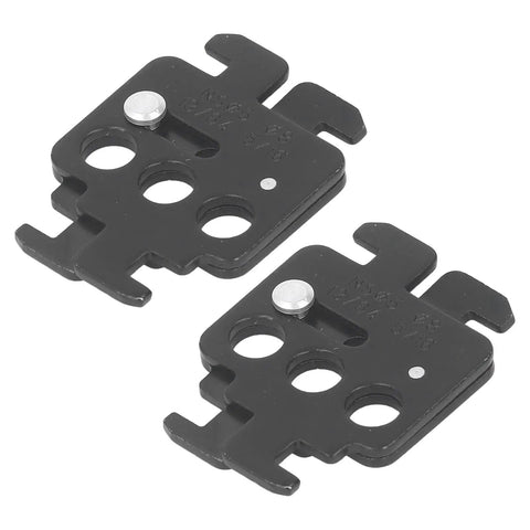 Two Snap On Circuit Breaker Lockout Devices in A4 Steel, Three Hole Design for Tool-Free Installation, Industrial Use