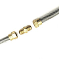 24 Inch Stainless Steel Bellow Propane Hose For RV Low Pressure Fireplace Extension With 3/8 Inch Female Flare Nuts And Brass Swivel Fittings