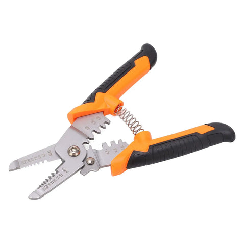 Wire Stripper And Cutter Tool With Curved Blade And Crimping Design For Electronics Repair And Cable Maintenance Pro Grade Stainless Steel HRC55