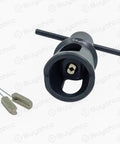 Real Deal Tap And Reamer Self Aligning Holder With Heavy Duty Jaws For Dead Nuts Alignment showing tool with steel pins and handle.