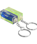 Green and Blue for acrylic Square for spirit Level Bubble Inclinometer with two keyrings, size 40mm x 15mm.