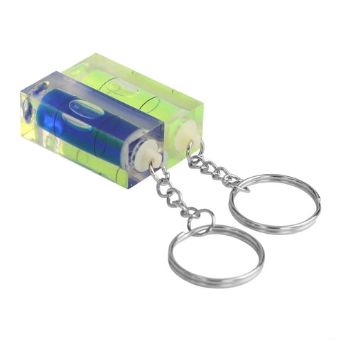 Green and Blue for acrylic Square for spirit Level Bubble Inclinometer with two keyrings, size 40mm x 15mm.