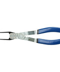 Premium Offset Relay Pliers With Thin Tipped Design For Easy Fuse Electrical Relay Removal Pulling, blue rubber handles, 230 mm length.