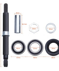 Replacement Tub Shaft And Bearing Kit For Whirlpool Cabrio Washer showing steel parts and dimension details for quiet spin cycles.