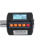 Pro Grade Digital Torque Wrench With Backlit Display And Half Inch Drive Includes Three Eighths Inch And Quarter Inch Adapters Sound And Light Alarm High Accuracy Real Time Ft Lb And Nm Readouts Four Torque Units For Automotive And Industrial Use, front view