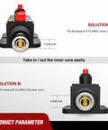 100A Inline Circuit Breaker With No Fuss Manual Reset For 12 To 24V DC Systems, Rugged Fuse Holder, Push Button Reset, Auto Protection For Cars Boats ATVs And Off Road Gear front view with wire size specs