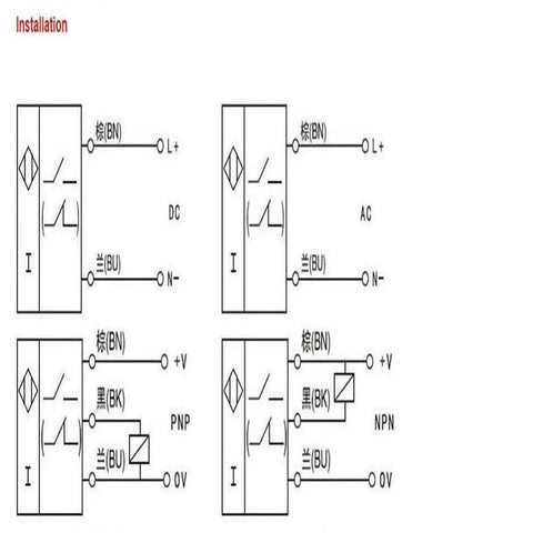 Installation diagram for 30Cm Adjustable M18 Diffuse Photoelectric Switch Sensor Three-Wire NPN Normally Open Proximity Sensor.