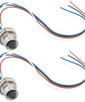 IP67 Waterproof M12 4 Pin A Coded Female Bulkhead Connector Cable 0.2M 2 Pack For Automation Sensor Receptacle