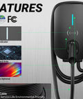 Next Level Smart EV Charger 11.5KW 48Amp Level Two Electric Vehicle Charging Station features light indicator and RFID area.