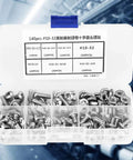 Durable 140 Piece Pan Head Screw Set In Clear Box 304 Stainless Steel Hardware Kit For DIY Projects Home Repairs And Everyday Fixes Transparent Organizer For Easy Grab And Go Access