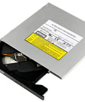 Slim 9.5mm SATA DVDRW Drive for Laptops and Notebooks, 8x DVD, 24x CD Read Write, Tray Loading Internal Optical Burner, Low Profile, PC Desktop Compatible, Dope Upgrade for Old Notebooks, silver and black tray drive