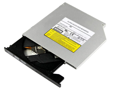 Slim 9.5mm SATA DVDRW Drive for Laptops and Notebooks, 8x DVD, 24x CD Read Write, Tray Loading Internal Optical Burner, Low Profile, PC Desktop Compatible, Dope Upgrade for Old Notebooks, silver and black tray drive