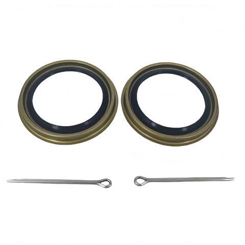 Front Wheel Bearing Kit For 1997-2003 Ford F-150 Expedition Lightning Ranger 2WD Includes Four Bearing Races And Two Seals Direct Fit OE Replacement WTA18 WTA12 WS4148 For Front Hub Assembly, showing two seals and two metal cotter pins