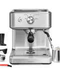 EzBru 1000 58mm Commercial Espresso Machine With Dual PID And NTC Temperature Control Four Adjustable Shot And Temperature Settings Pro Grade Steam Wand And Barista Kit For Home And Cafe