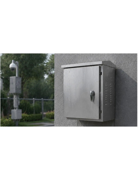 Beefy 304 Stainless Steel Outdoor Junction Box Waterproof Electrical Enclosure Heavy Duty Weatherproof Metal Housing For Outdoor Electrical Installations mounted on wall