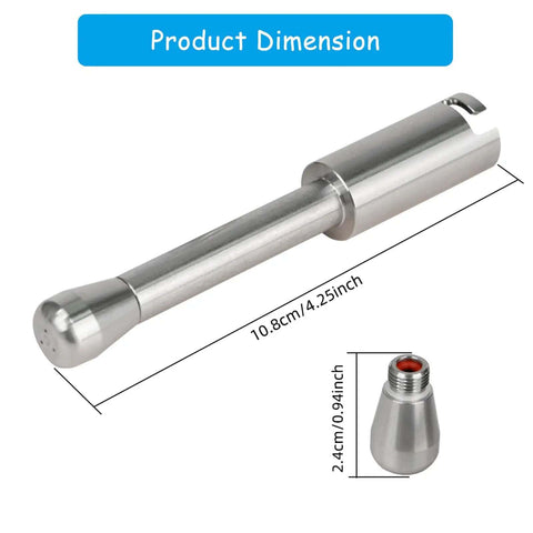 Product dimensions of High Temp Steam Wand And Milk Frothing Hose Kit For EC685 Coffee Makers with detailed measurements