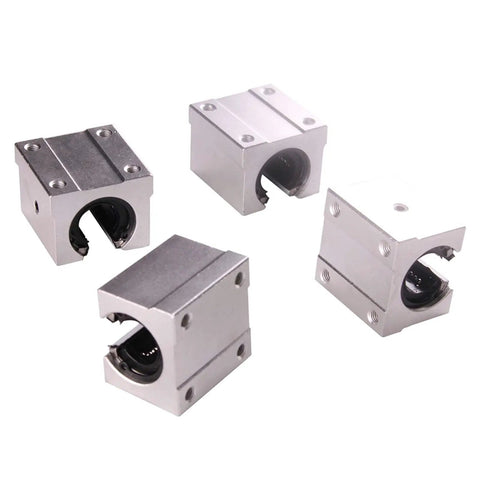 Linear Motion Bearing Slide SBR10UU 10mm Length For CNC Parts And 3D Printer Projects Pro Grade Guide Rail For Smooth Motion In Precision Machines Great For DIY CNC Milling Laser And Tooling 1 Pack Or 4 Pack, four aluminum bearing blocks