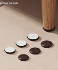Heavy Duty Furniture Sliders And Movers For Easy Relocation 24 Pack Glides Protect Carpet Floors Slide Sofa Couch Smoothly Without Damage, circular slip pads in brown and white.