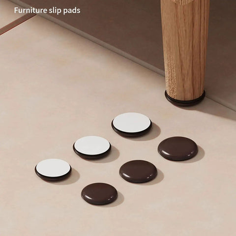 Upgrade Your Home With These 24 Pcs Heavy Duty Furniture Sliders For Washing Machines And Couches. Close-up view of slip pads on floor.