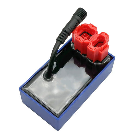 6 Pin Racing DC CDI Box With A7TC Iridium Spark Plug For GY6 50cc 125cc 150cc 200cc 250cc Scooters Moped ATV, red connector, blue casing