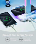 Gaming Desk Lamp With Music Sync RGB Lights Wireless Charger And USB Port Aluminum Alloy Touch Lamp charging devices