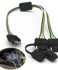 4 Way Y Splitter Harness for Trailer Lights and Tailgate Light Bars Plug And Play 4 Pin Connector Extension Wiring Kit