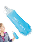 Collapsible Soft Flask Water Bottle With Ergonomic Easy Squeeze For On The Go Hydration being held by a person