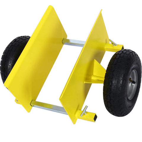 Heavy Duty Panel Dolly With 10 Inch Pneumatic Wheels All Terrain Moving Cart Featuring Adjustable Clamp Grip For Bulletproof Drywall Hauling And Straight Up Beast Appliance Moving Yellow
