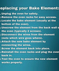 Steps for replacing Bake Element for Range Oven W10779716 Replacement Compatible With Whirlpool KitchenAid Maytag Jenn Air