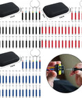 36 Piece Terminal Pin Removal Tool Kit with Housing, showing organized tools and a close-up of hands using a tool on wires.