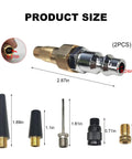 Heavy Duty Brass Air Nozzle With Quick Connector For Tire Inflation, 1/4 Inch NPT Tire Valve Adapter and pump needles