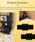 Two Pack Steam Wand Rubber Cover Finger Guard Sleeve With 6 mm Opening Fits Gaggia Classic And Rancilio Silvia V1 And V2 Espresso Steam Arms Keeps Hands Safe From Burns During Frothing And Steaming displayed next to espresso machine and sleeves