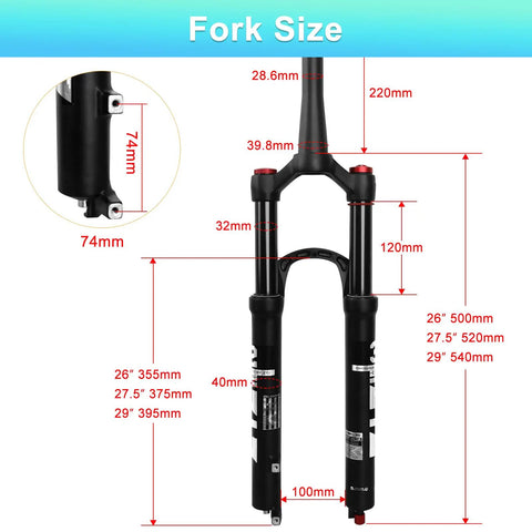 Ultralight 120mm Front Suspension Fork For 26 27.5 And 29 Inch Mountain Bikes One Eighth To One And A Half Inch Tapered Steerer