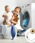 Washer Front Load Water Level Pressure Sensor Switch Assembly Replacement 6501EA1001C with laundry basket and smiling family